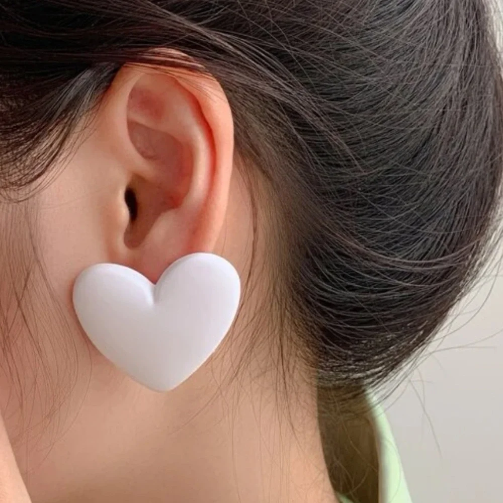 Heart Earrings - Orange - Picture 2 of 7